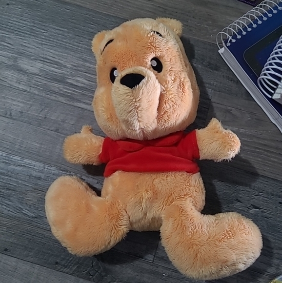 Disney Parks Winnie the Pooh Bear Plush 12" Stuffed Animal Doll Toy Big Feet - Picture 3 of 5